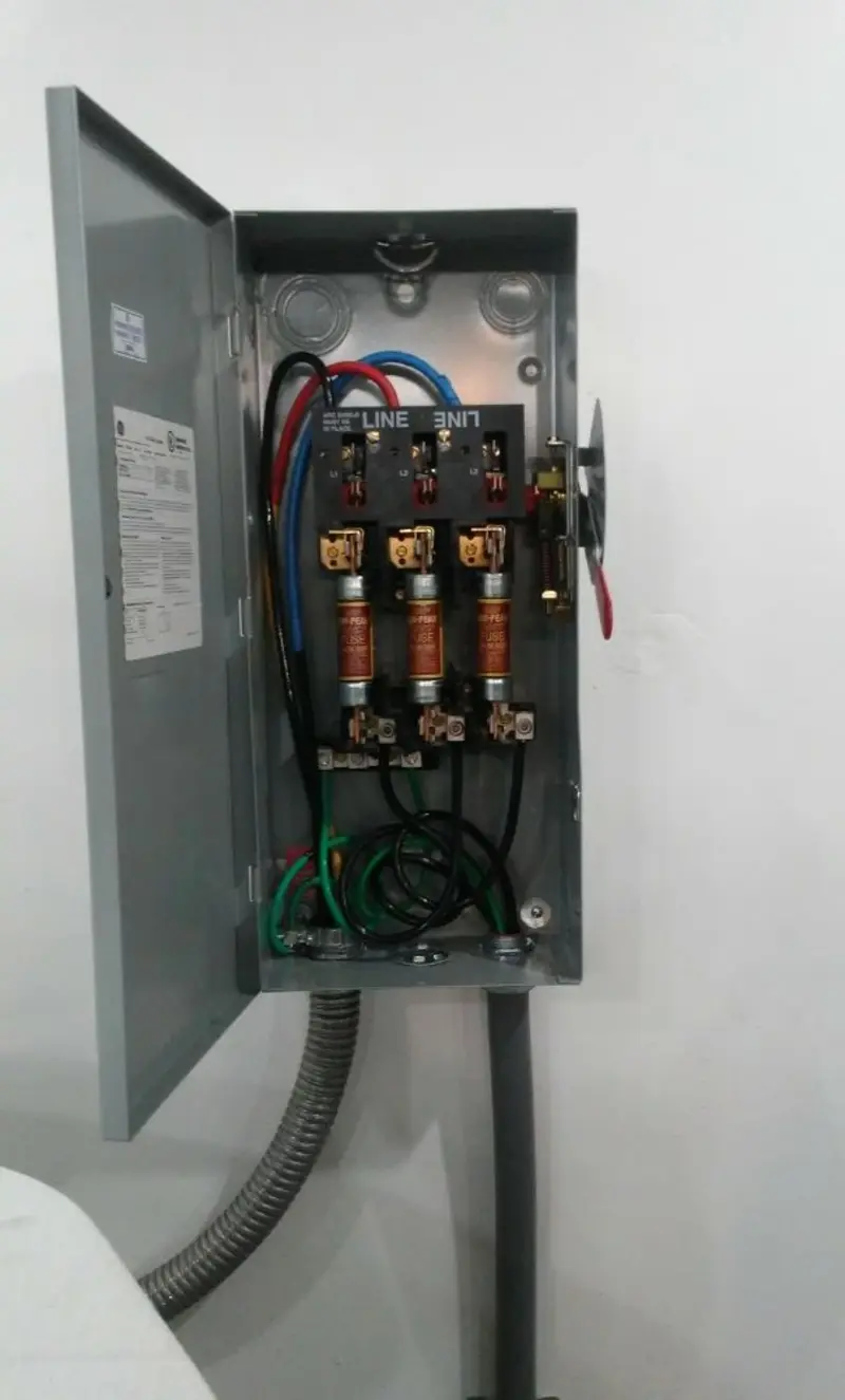 Three-phase disconnect switch installed for Electrical Wiring & Rewiring in North Yarmouth